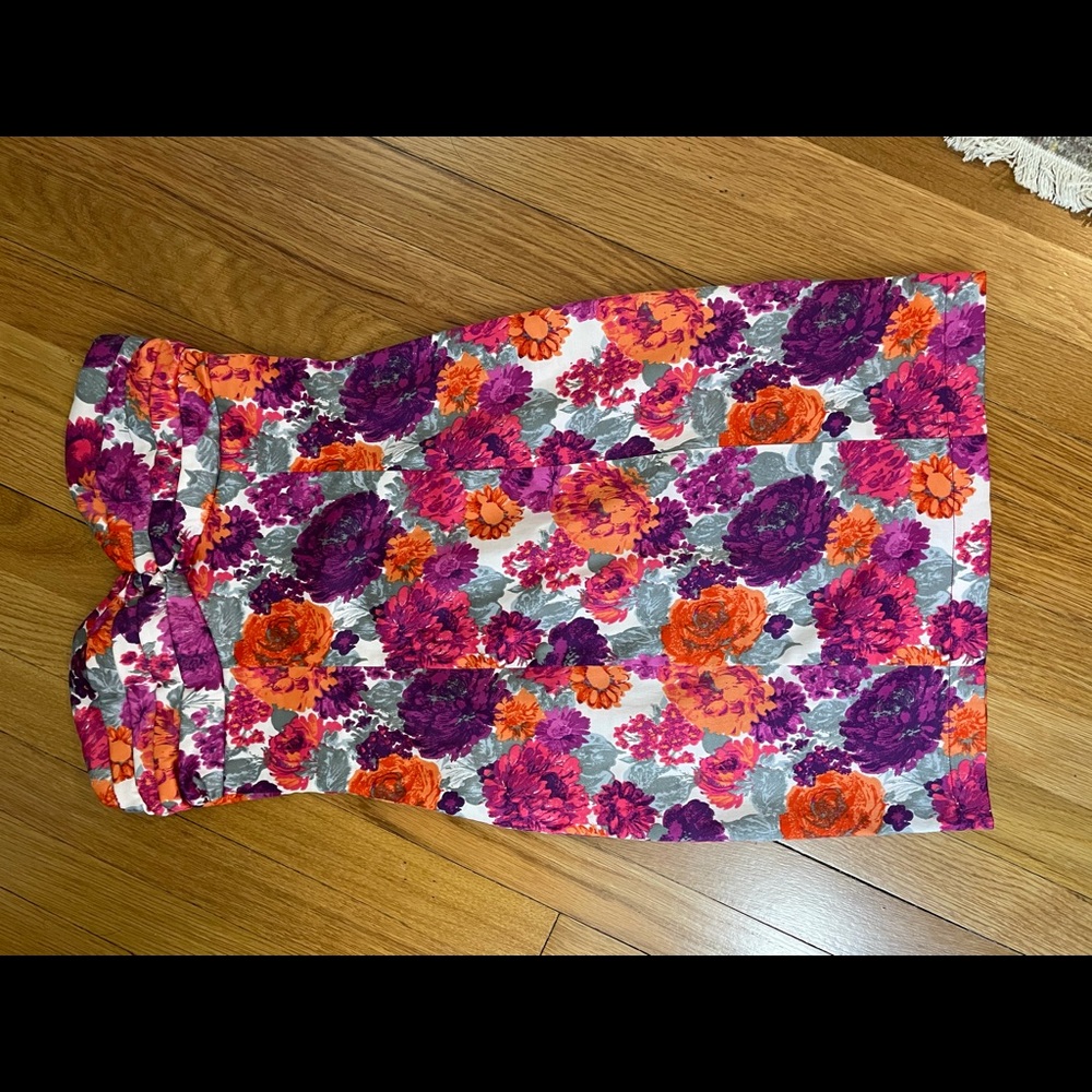 Strapless Floral body con dress